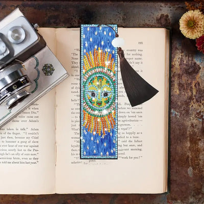 2Pcs Abstract Cartoon Sun Leather Bookmark Diamond Painting Kits