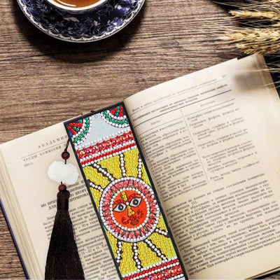 2Pcs Abstract Cartoon Sun Leather Bookmark Diamond Painting Kits