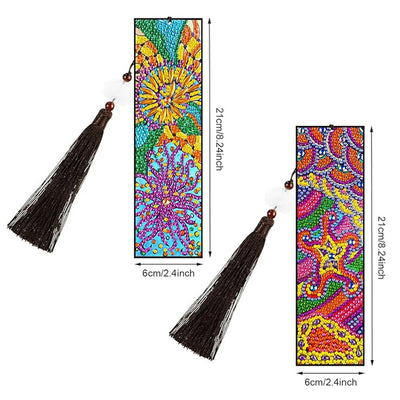 2Pcs Starfish and Seaweed Leather Bookmark Diamond Painting Kits