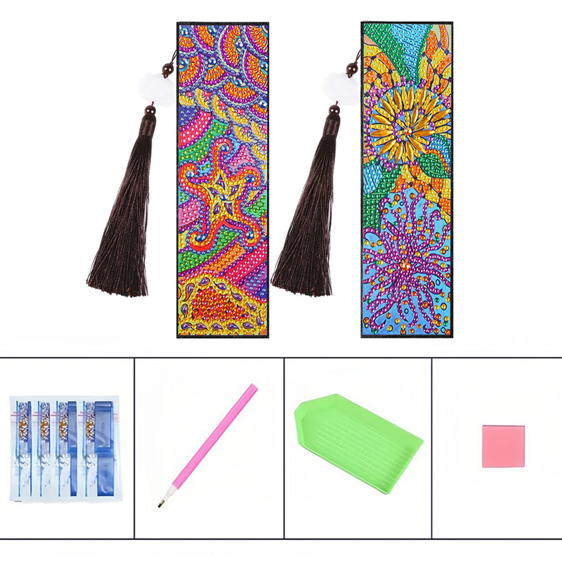 2Pcs Starfish and Seaweed Leather Bookmark Diamond Painting Kits