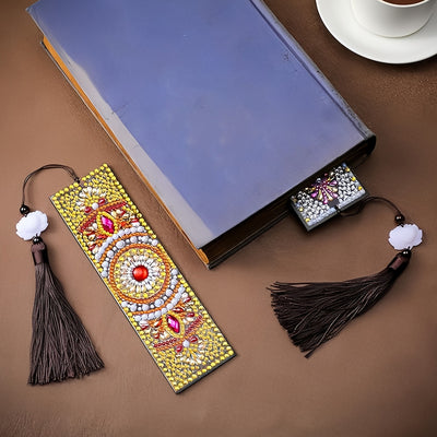 4Pcs Abstract Mandala Leather Bookmark Diamond Painting Kits