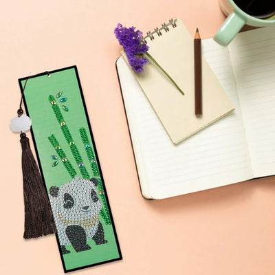 3Pcs Cartoon Giraffe, Panda and Koala Leather Bookmark Diamond Painting Kits