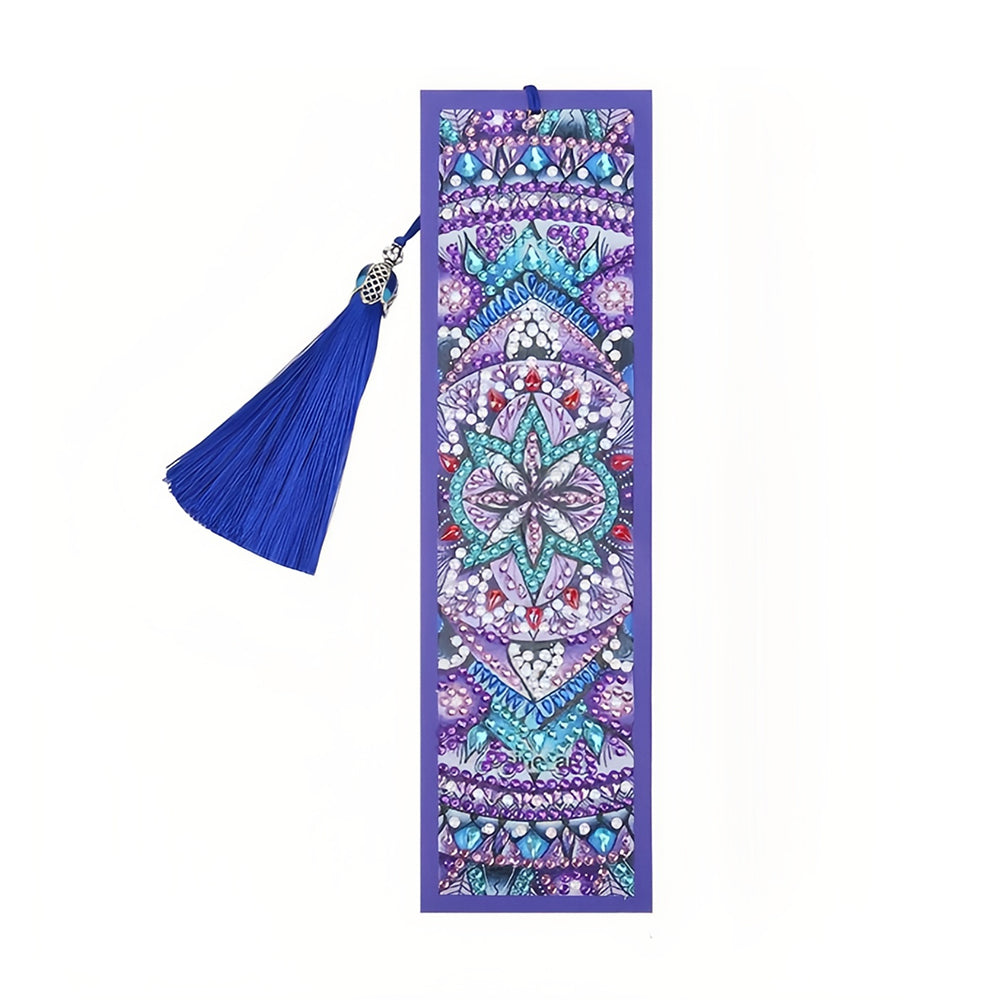 Blue Purple Mandala Leather Bookmark Diamond Painting Kits