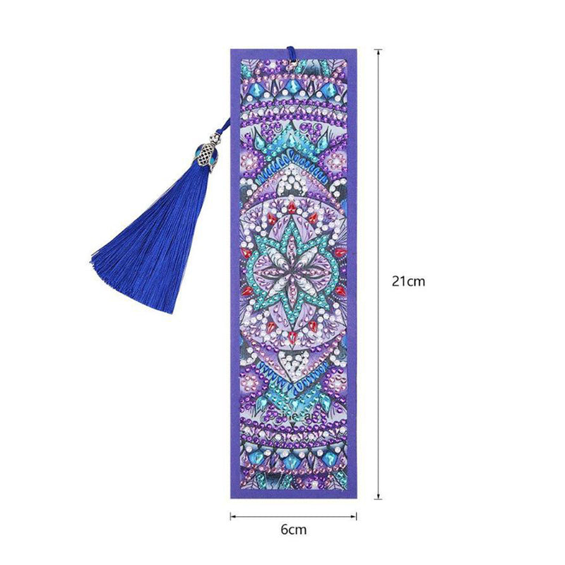 Blue Purple Mandala Leather Bookmark Diamond Painting Kits