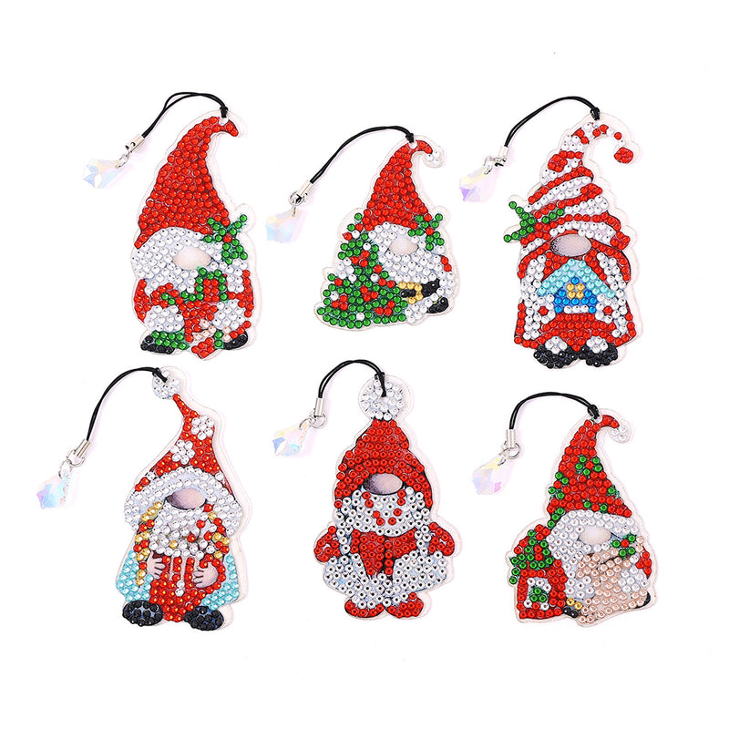 6Pcs Christmas Gnome Acrylic Bookmark Diamond Painting Kits