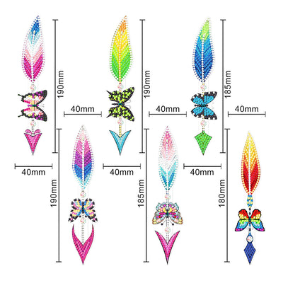 6Pcs Arrow Feather Butterfly Acrylic Bookmark Diamond Painting Kits