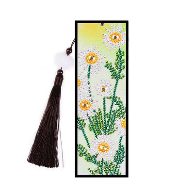 2Pcs Daisies and Daffodils Leather Bookmark Diamond Painting Kits