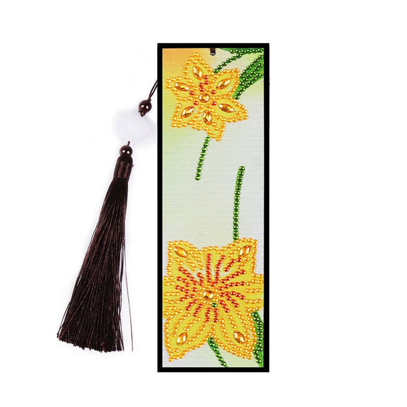 2Pcs Daisies and Daffodils Leather Bookmark Diamond Painting Kits