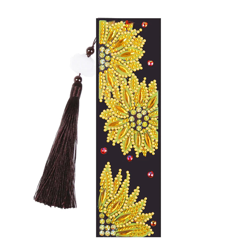 Yellow Chrysanthemum Leather Bookmark Diamond Painting Kits