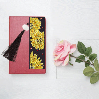 Yellow Chrysanthemum Leather Bookmark Diamond Painting Kits