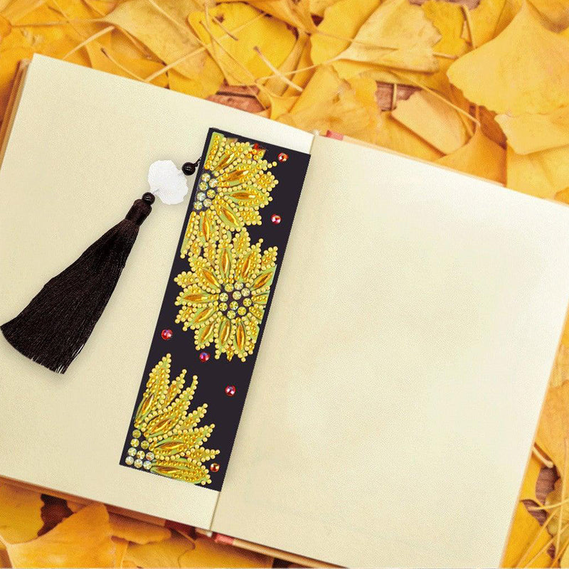 Yellow Chrysanthemum Leather Bookmark Diamond Painting Kits