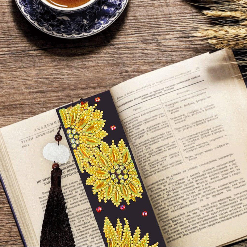 Yellow Chrysanthemum Leather Bookmark Diamond Painting Kits