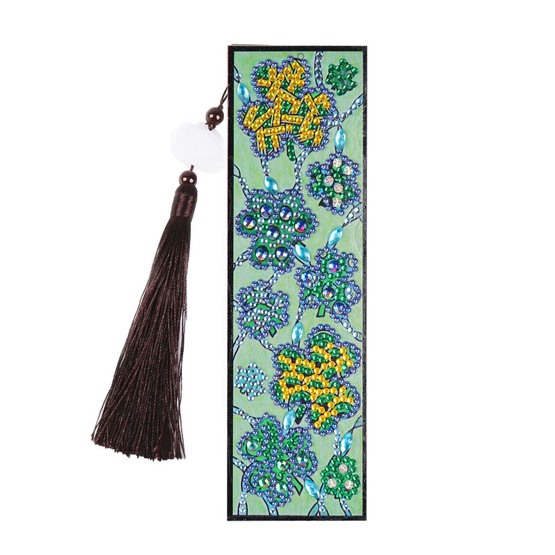 Green Flowers Leather Bookmark Diamond Painting Kits