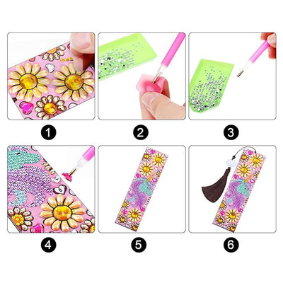 2Pcs Unicorn and Mermaid Leather Bookmark Diamond Painting Kits