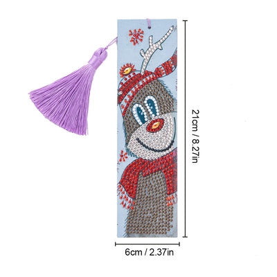 Christmas Bear Leather Bookmark Diamond Painting Kits