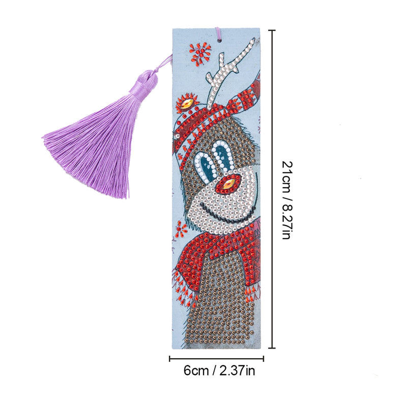 Christmas Bear Leather Bookmark Diamond Painting Kits