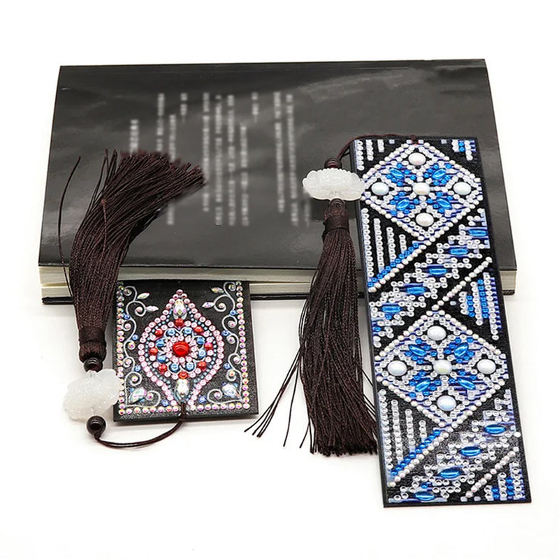 Square Mandala Pattern Leather Bookmark Diamond Painting Kits