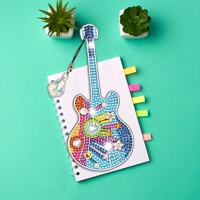 4Pcs Popular Guitar Acrylic Bookmark Diamond Painting Kits