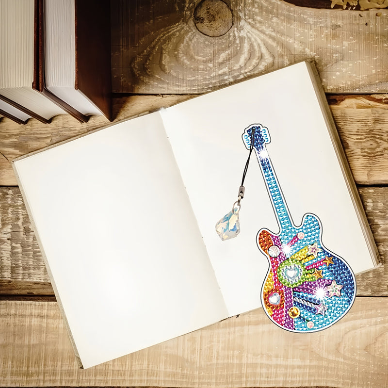 4Pcs Popular Guitar Acrylic Bookmark Diamond Painting Kits