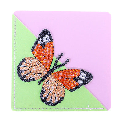 6Pcs Butterfly Flower PU Corner Cover Bookmark Diamond Painting Kits