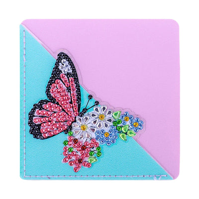 6Pcs Butterfly Flower PU Corner Cover Bookmark Diamond Painting Kits