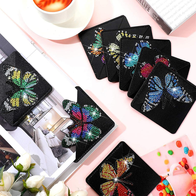 12Pcs Butterfly in Darkness PU Corner Cover Bookmark Diamond Painting Kits