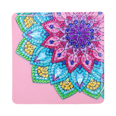 8Pcs Brilliant Mandala Flower PU Corner Cover Bookmark Diamond Painting Kits