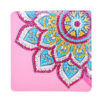 8Pcs Brilliant Mandala Flower PU Corner Cover Bookmark Diamond Painting Kits