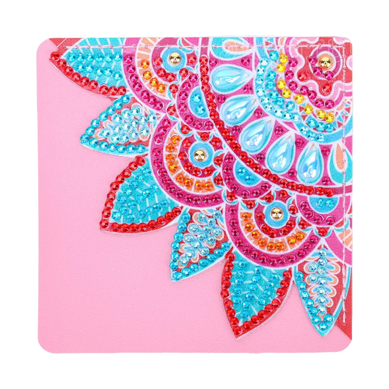 8Pcs Brilliant Mandala Flower PU Corner Cover Bookmark Diamond Painting Kits