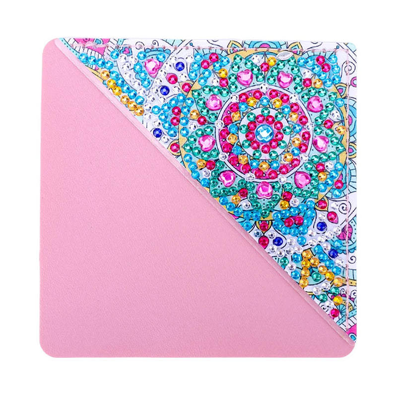 4Pcs Dazzling Mandala PU Corner Cover Bookmark Diamond Painting Kits