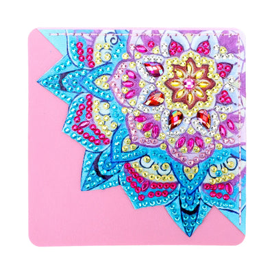 8Pcs Beautiful Mandala Flower PU Corner Cover Bookmark Diamond Painting Kits