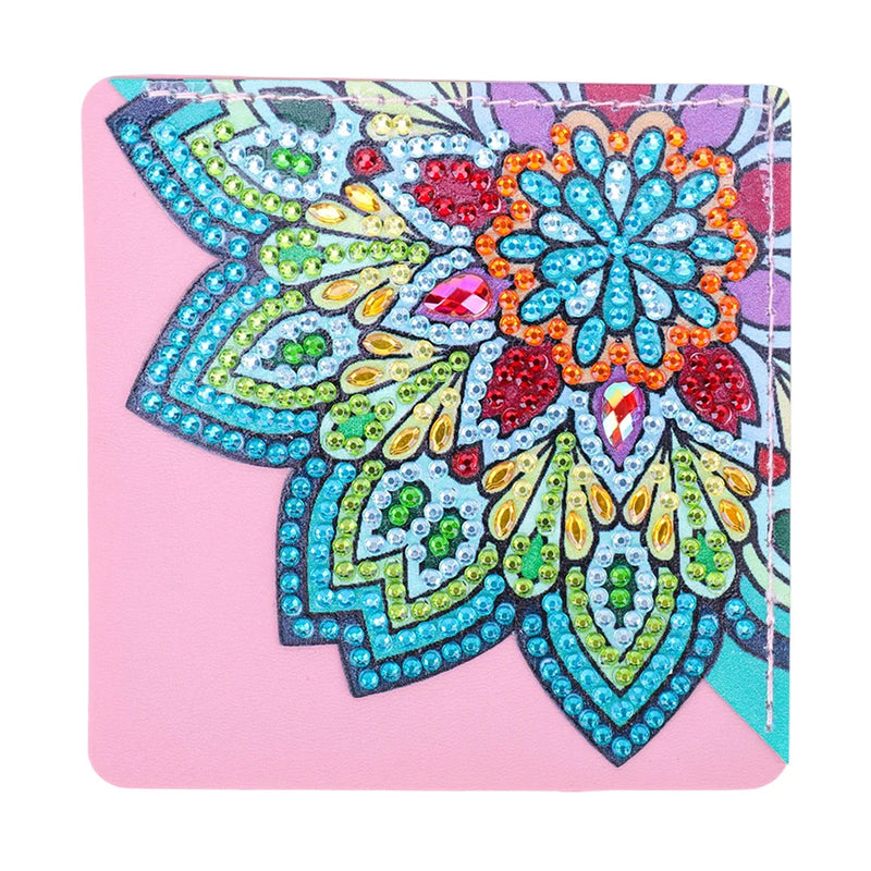 8Pcs Beautiful Mandala Flower PU Corner Cover Bookmark Diamond Painting Kits