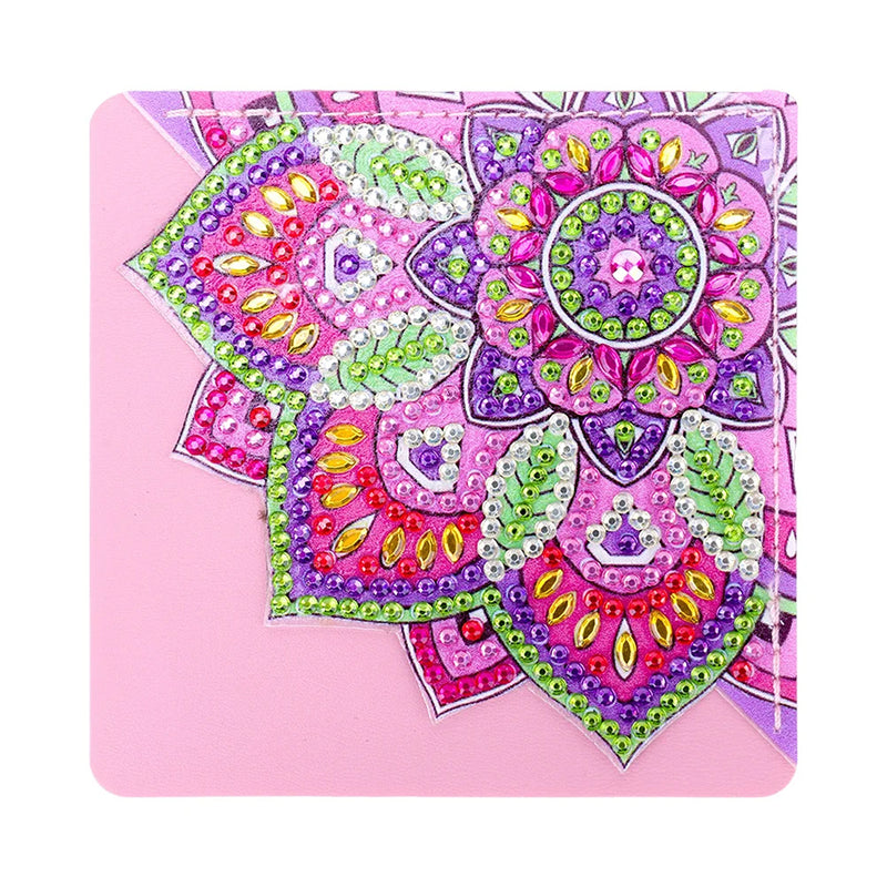 8Pcs Beautiful Mandala Flower PU Corner Cover Bookmark Diamond Painting Kits