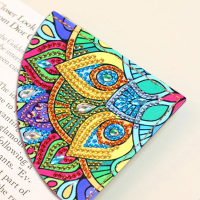 4Pcs Sector Mandala PU Corner Cover Bookmark Diamond Painting Kits