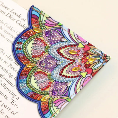 4Pcs Gorgeous Mandala PU Corner Cover Bookmark Diamond Painting Kits