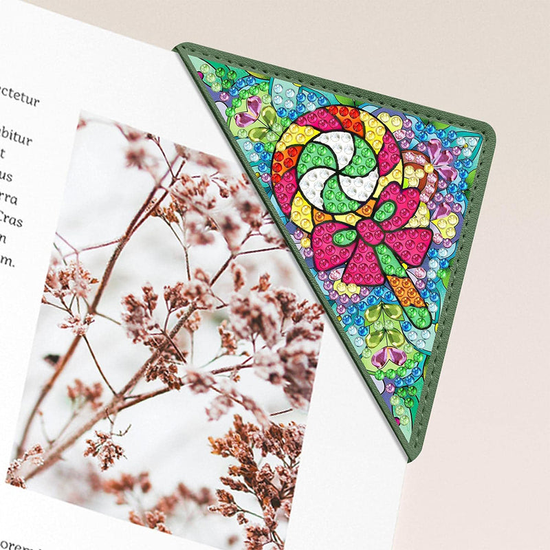 4Pcs Cute Pattern PU Corner Cover Bookmark Diamond Painting Kits