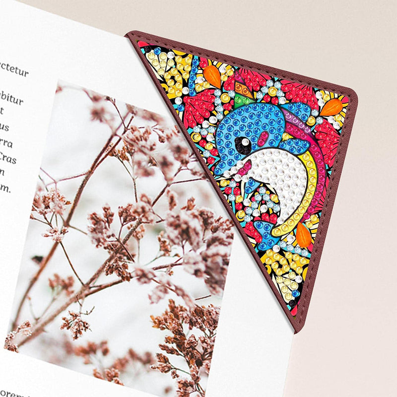 4Pcs Cute Pattern PU Corner Cover Bookmark Diamond Painting Kits