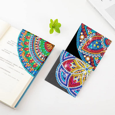 4Pcs Popular Mandala PU Corner Cover Bookmark Diamond Painting Kits