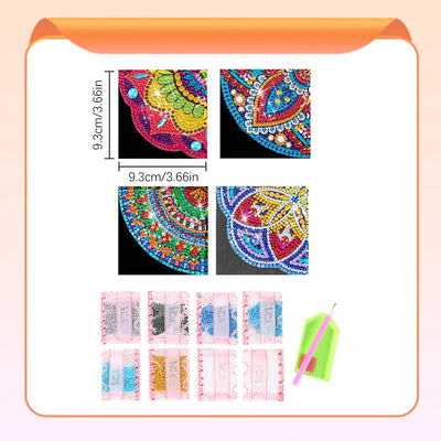 4Pcs Popular Mandala PU Corner Cover Bookmark Diamond Painting Kits