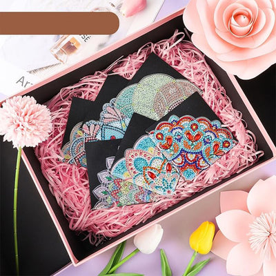 6Pcs Complex Mandala PU Corner Cover Bookmark Diamond Painting Kits