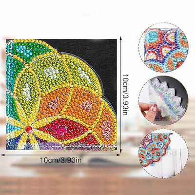 6Pcs Complex Mandala PU Corner Cover Bookmark Diamond Painting Kits