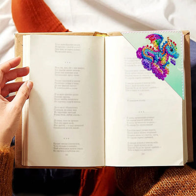 4Pcs Colorful Flying Dragon PU Corner Cover Bookmark Diamond Painting Kits