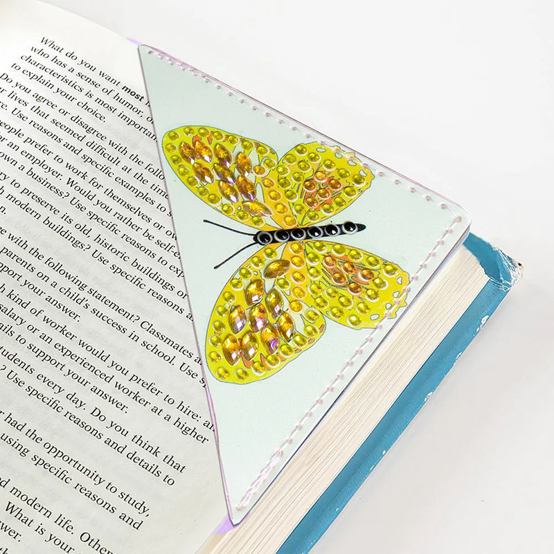 9Pcs Butterfly and Sunflower PU Corner Cover Bookmark Diamond Painting Kits