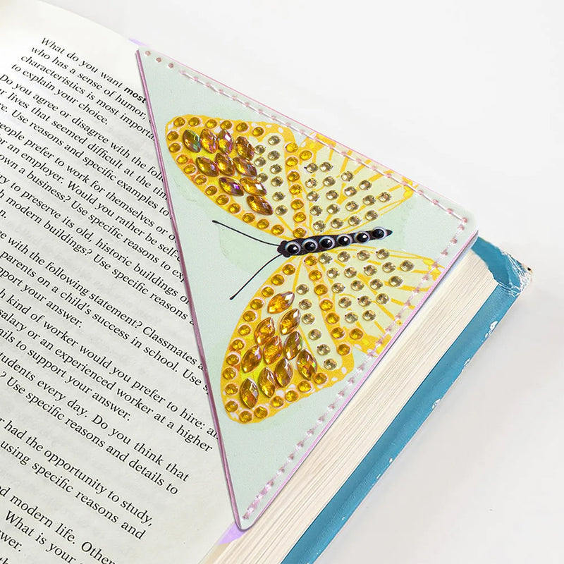 9Pcs Butterfly and Sunflower PU Corner Cover Bookmark Diamond Painting Kits