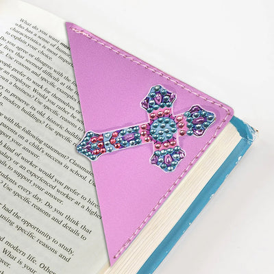 4Pcs Clorful Cross PU Corner Cover Bookmark Diamond Painting Kits