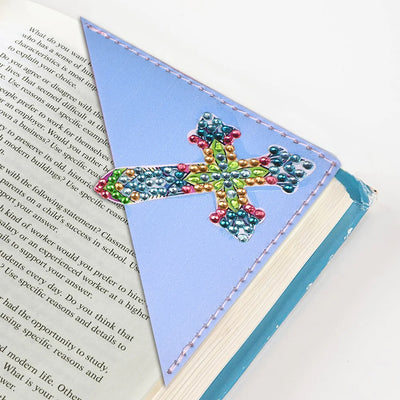 4Pcs Clorful Cross PU Corner Cover Bookmark Diamond Painting Kits