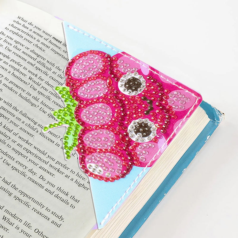 9Pcs Cute Summer Fruits PU Corner Cover Bookmark Diamond Painting Kits