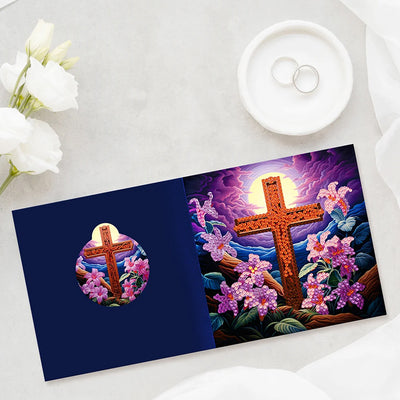 Flower Cross Greeting Cards | 8 Pieces