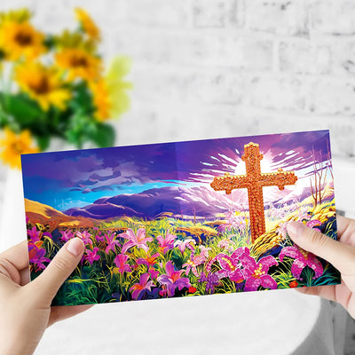 Flower Cross Greeting Cards | 8 Pieces