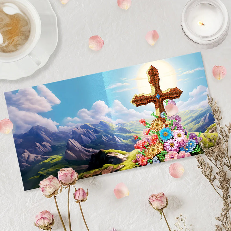 Flower Cross Greeting Cards | 8 Pieces